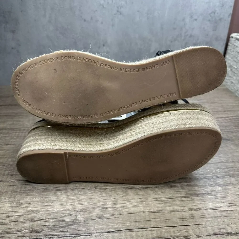 Bleecker Bond~Women’s~”Odette” Tiger Calf Hair Wedge Espadrille Sandals~Size 8.5